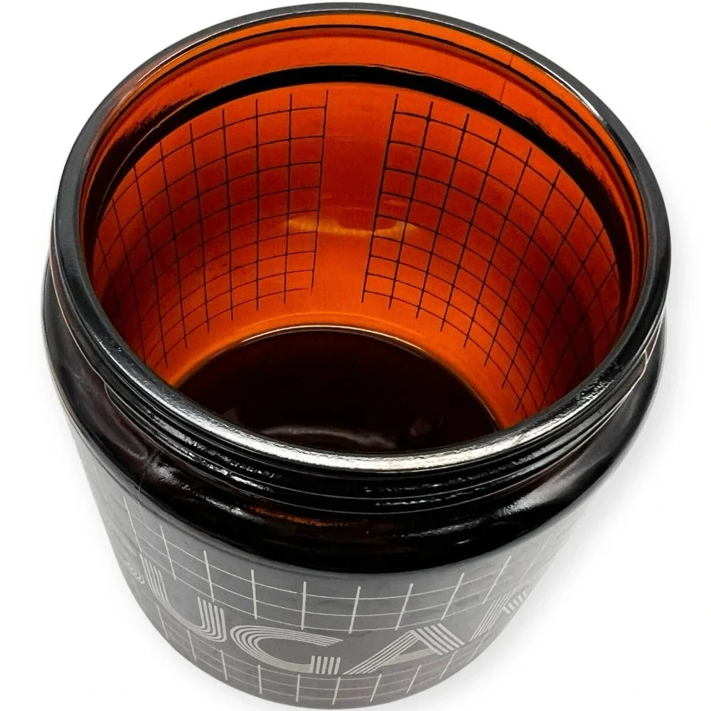 Vtg 1970s Grid Pattern Sugar CLP England Brown Glass Canister England UK Mod